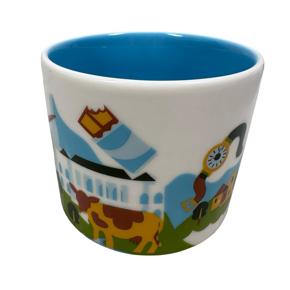 Starbucks You Are Here Switzerland Coffee Mug 14oz Blue Interior 2017 Ceramic - Picture 2 of 8